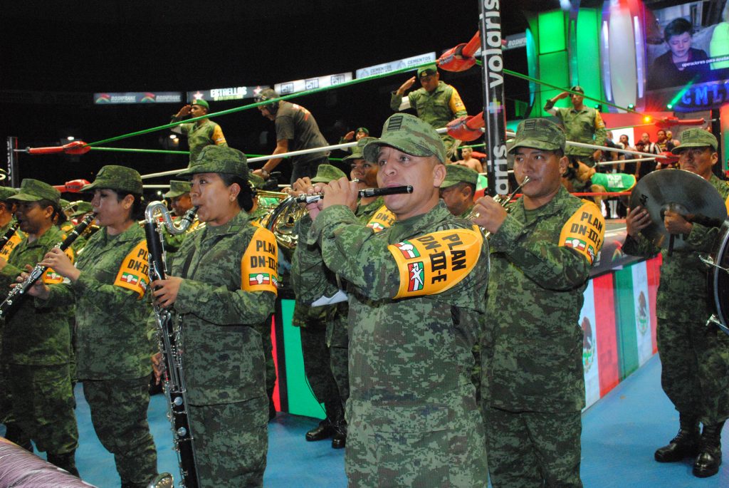 La banda de música de la Sedena, tocó el Himno Nacional Mexicano