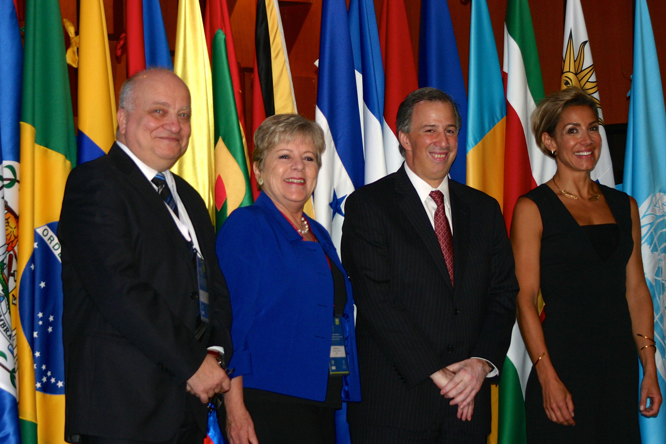 José Clastornik, Alicia Bárcena, José Antonio Meade Kuribreña y Alejandra Lagunes, durante la inauguración de eLAC 2018